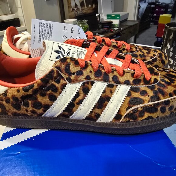 adidas Samba OG Preloved Red Leopard Men's Size 10 JI2734 NEW Pony Hair RARE SZ - Picture 9 of 15